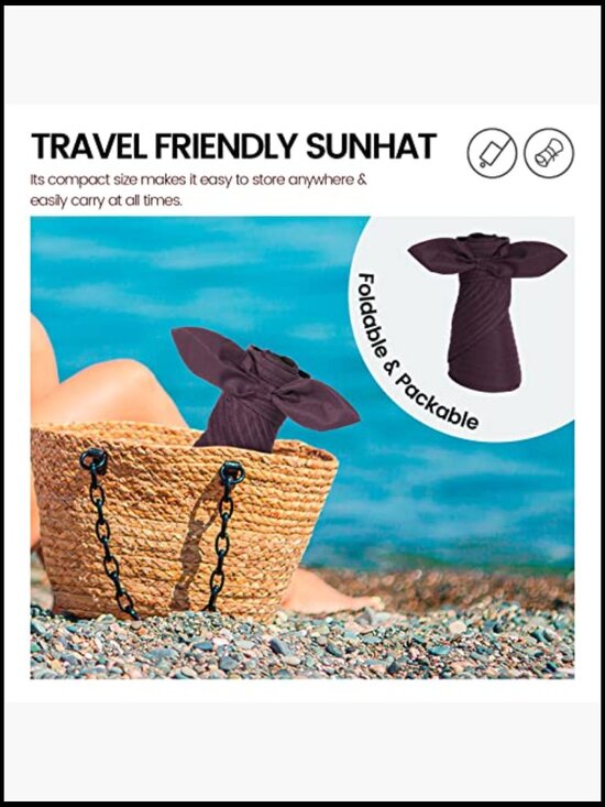 UPF 50+ Sun Hat Convertible Visor Foldable Beach Hat Lightweight Adjustable